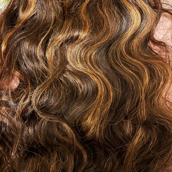 18” Highlight Honey Brown Body Wave 6×5 Glueless HD Lace Front Wigs Human Hair - Picture 4 of 5